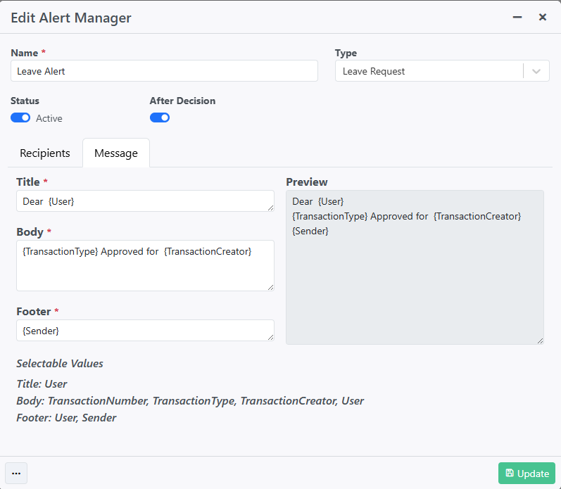 Biz360 Alert Management System